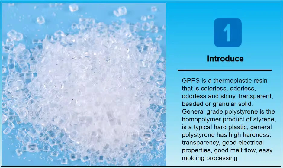 Virgin Crystal Plastic Raw Material Polystyrene/PS/GPPS/HIPS/EPS Granules